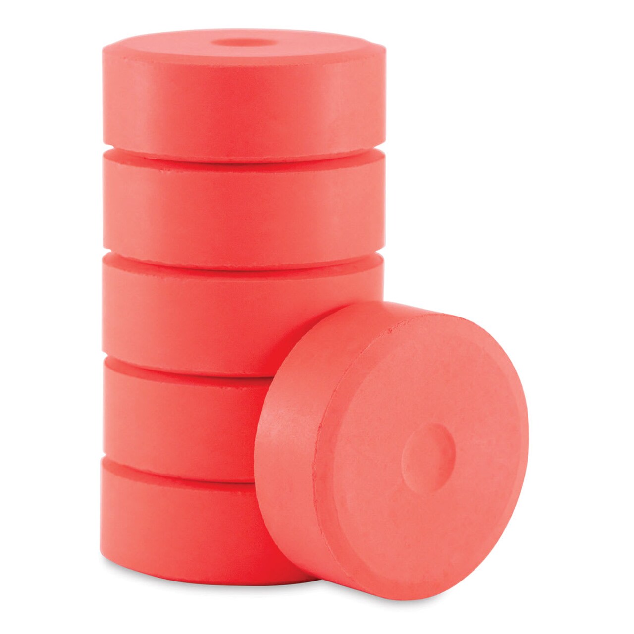 Richeson Tempera Cakes - Fluorescent Red, Pkg of 6, Small Cakes